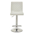 Baina White & Chrome Bar Stool With Round Base