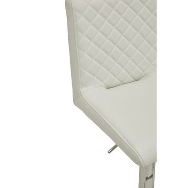 Baina White & Chrome Bar Stool With Round Base