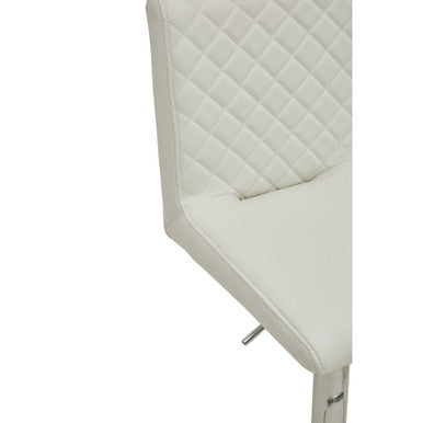 Baina White & Chrome Bar Stool With Round Base