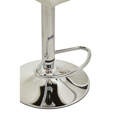 Baina White & Chrome Bar Stool With Round Base
