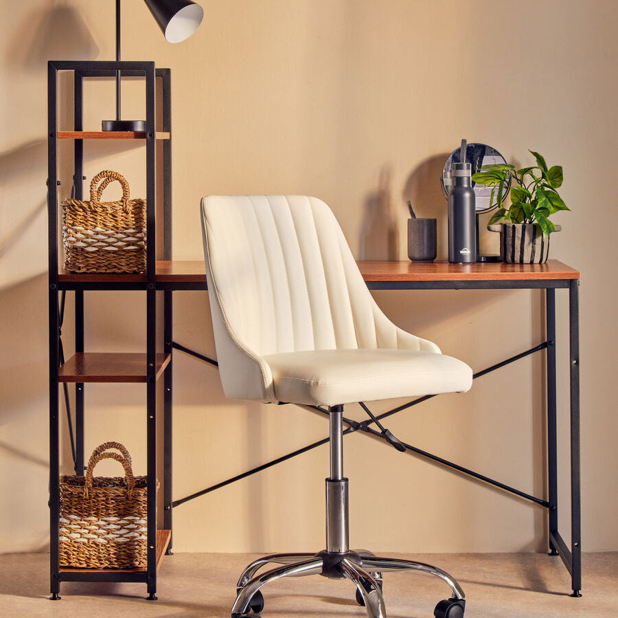 Laxton Red Pomelo Desk With Shelves