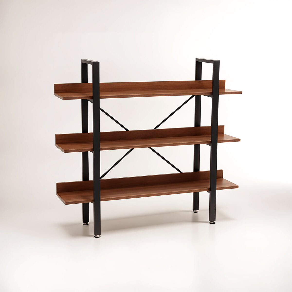 Laxton 3 Tier Black Contemporary Shelf Unit