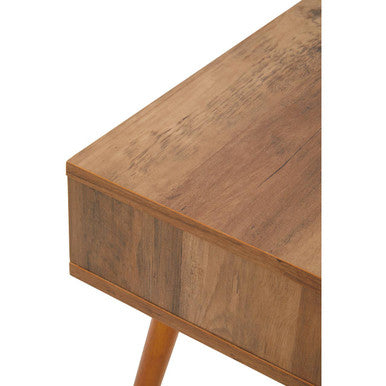 Natural Brown Wood Bedside Table With 1 Drawer & Angular Legs, Frida