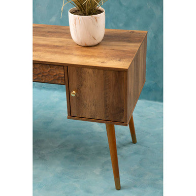 Frida Wood Veneer Desk With Storage