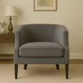 Larissa Grey Velvet Studded Chair