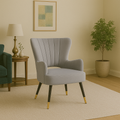 Loretta Grey Velvet Cut Out Back Chair