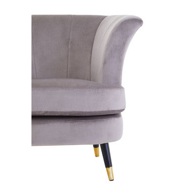 Loretta Mink Velvet Curved Accent Chair