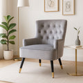 Loretta Grey Velvet Tufted Chair