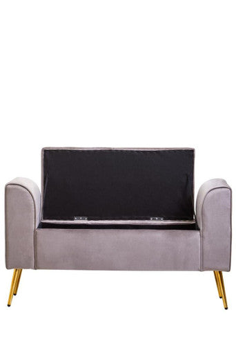 Loretta Mink Velvet Ottoman Storage Bench