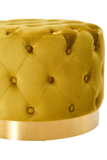 Loretta Pistachio Velvet Stool With Matte Gold Base