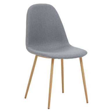Salford Grey Dining Chair With Wood Legs
