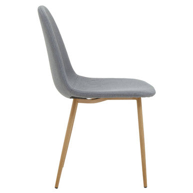Salford Grey Dining Chair With Wood Legs