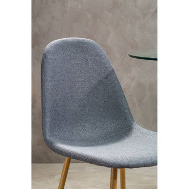 Salford Grey Dining Chair With Wood Legs