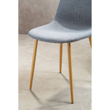 Salford Grey Dining Chair With Wood Legs