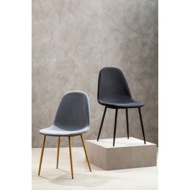 Salford Grey Dining Chair With Wood Legs