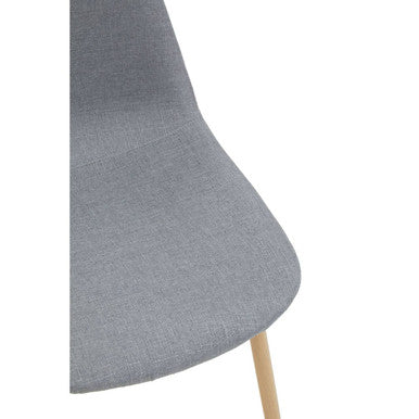 Salford Grey Dining Chair With Wood Legs