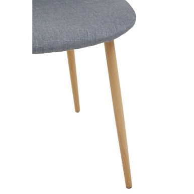 Salford Grey Dining Chair With Wood Legs