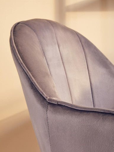 Brent Grey Velvet & Gold Base Home Office Chair