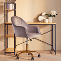 Brent Grey Velvet & Gold Base Home Office Chair