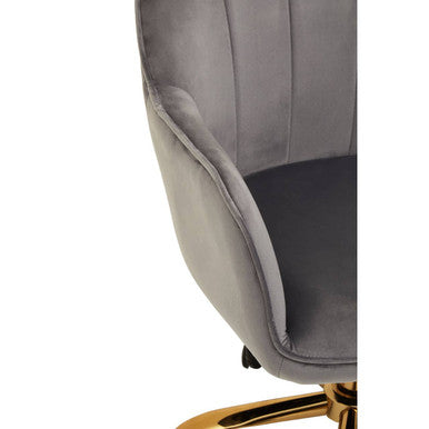 Brent Grey Velvet & Gold Base Home Office Chair