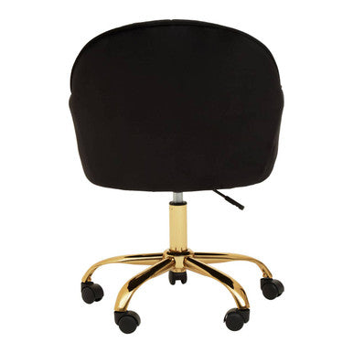 Brent Black Velvet & Gold Base Home Office Chair