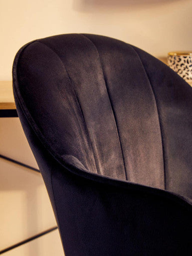 Brent Black Velvet & Gold Base Home Office Chair