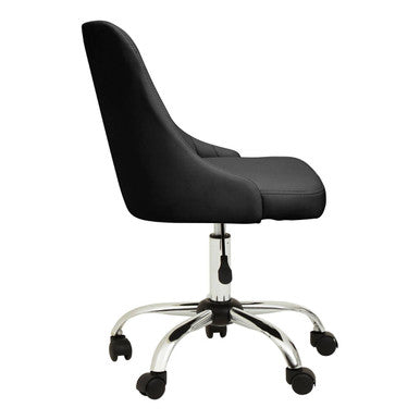 Brent Ribbed Black & Chrome Home Office Chair