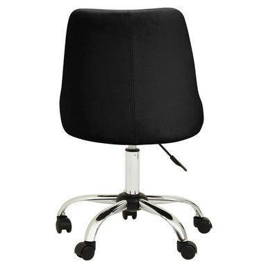 Brent Ribbed Black & Chrome Home Office Chair