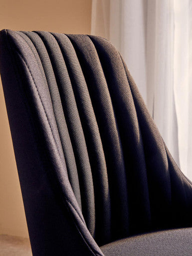 Brent Ribbed Black & Chrome Home Office Chair
