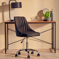 Brent Ribbed Black & Chrome Home Office Chair
