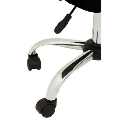 Brent Ribbed Black & Chrome Home Office Chair
