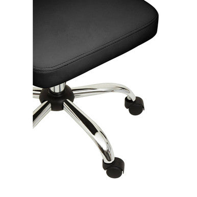 Brent Ribbed Black & Chrome Home Office Chair