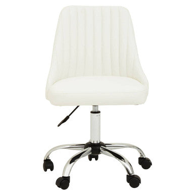 Brent Off White Leather Home Office Chair