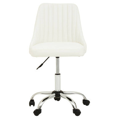 Brent Off White Leather Home Office Chair