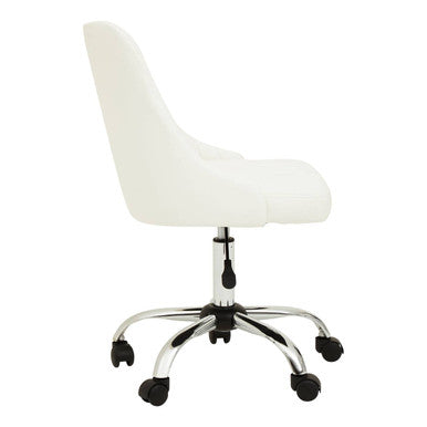 Brent Off White Leather Home Office Chair