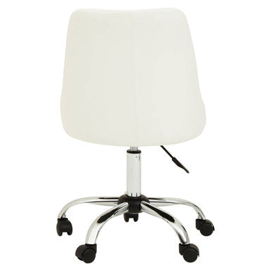 Brent Off White Leather Home Office Chair