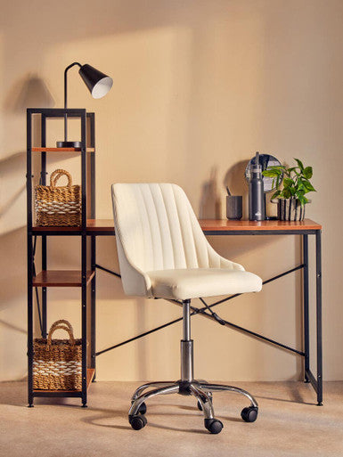 Brent Off White Leather Home Office Chair