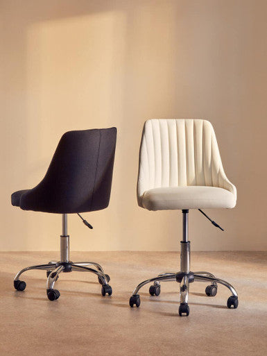 Brent Off White Leather Home Office Chair