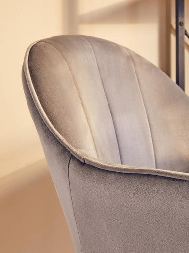 Brent Grey Velvet & Gold Home Office Chair