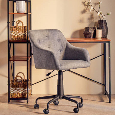 Brent Tufted Grey & Black Home Office Chair