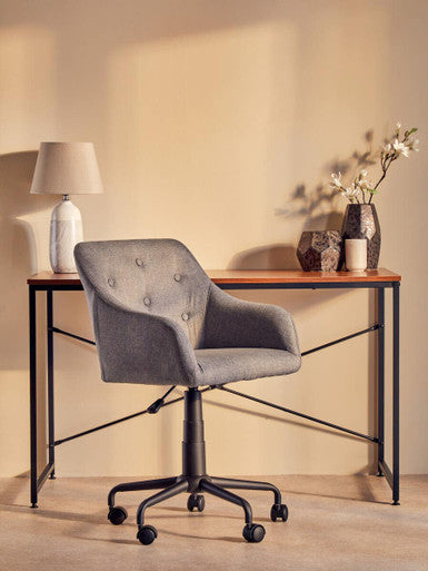 Brent Tufted Grey & Black Home Office Chair