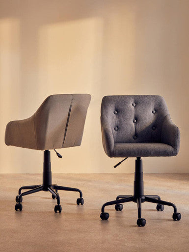 Brent Tufted Grey & Black Home Office Chair