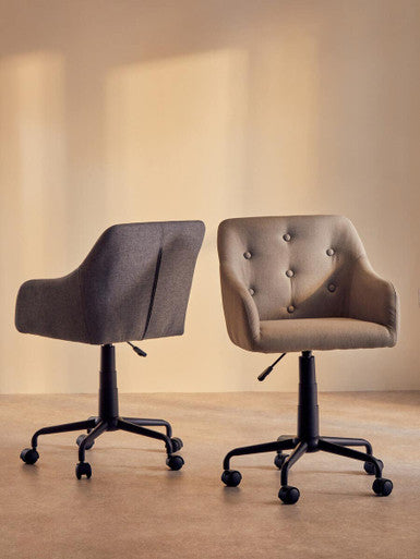 Brent Tufted Grey & Black Home Office Chair