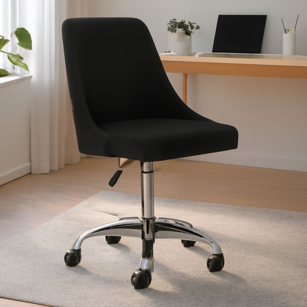 Brent Black & Chrome Home Office Chair