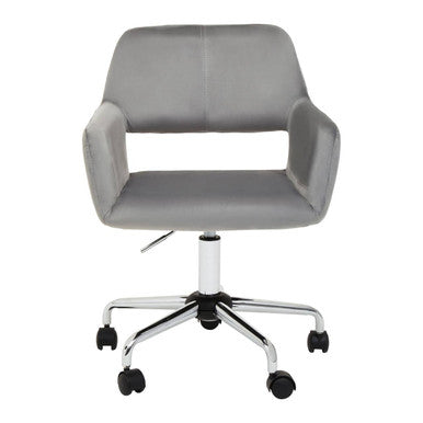 Brent Grey Velvet & Chrome Base Home Office Chair