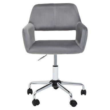 Brent Grey Velvet & Chrome Base Home Office Chair