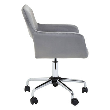Brent Grey Velvet & Chrome Base Home Office Chair
