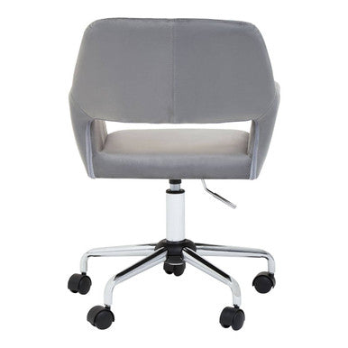 Brent Grey Velvet & Chrome Base Home Office Chair