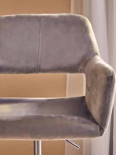 Brent Grey Velvet & Chrome Base Home Office Chair