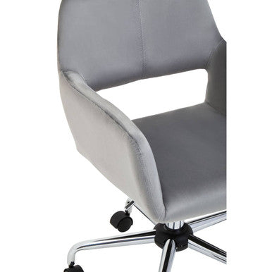 Brent Grey Velvet & Chrome Base Home Office Chair